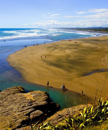 SHARK ATTACK: Auckland's Muriwai Beach, where the fatal incident took place.